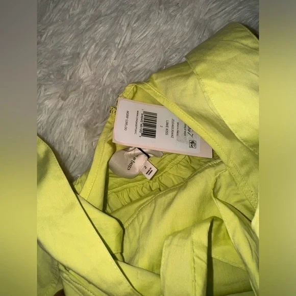 NEW Cinq à Sept Benita Fit and flare midi lime green dress sz 2 - Picture 4 of 6